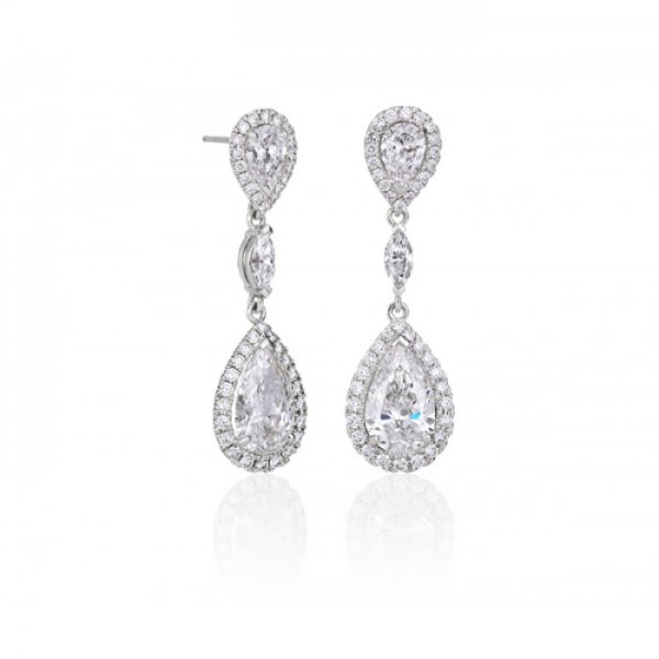 Diamond Edwardian Style Drop Earrings