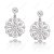 Diamond Flower Cluster Drop Earrings in 18K White Gold