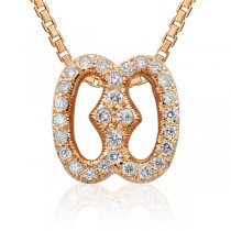 0.18Cts Brilliant Diamond Lucky Charm Pendant In 9K Rose